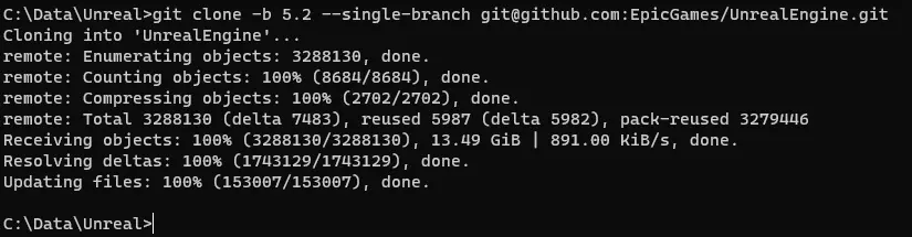 git clone 获取 UE5.2 源码